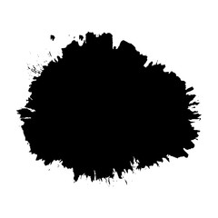 Brush stroke isolated white background. Black smudge paint brush. Grunge texture stroke line. Art ink dirty design. Border artistic shape, paintbrush element. Brushstroke graphic. Vector illustration