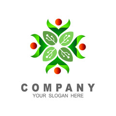 Leaf green nature logo and symbol template vector