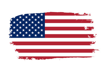 American flag. Grunge old flag USA isolated white background. Distressed retro texture. Vintage grungy dirty design. Symbol America united national freedom, patriotic 4th july. Vector illustration