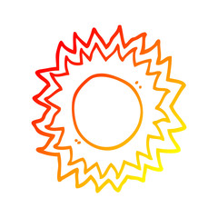 warm gradient line drawing cartoon sun