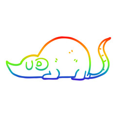 rainbow gradient line drawing cartoon mouse rat