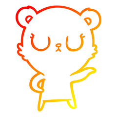 warm gradient line drawing peaceful cartoon bear