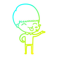 cold gradient line drawing cartoon rude man