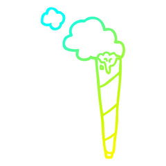 cold gradient line drawing cartoon rolled cigarette