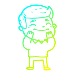 cold gradient line drawing happy cartoon man