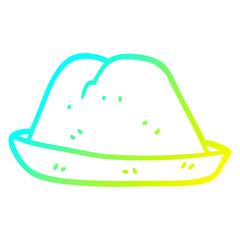 cold gradient line drawing cartoon hat