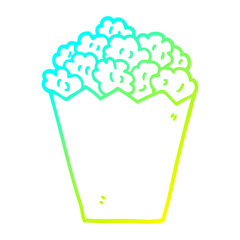 cold gradient line drawing cartoon popcorn