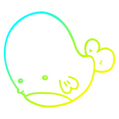 cold gradient line drawing cartoon whale