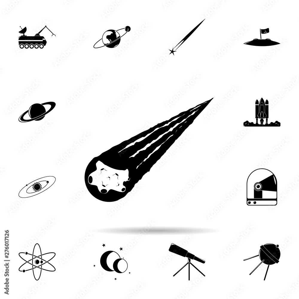 Poster comet icon. universal set of space for website design and development, app development
