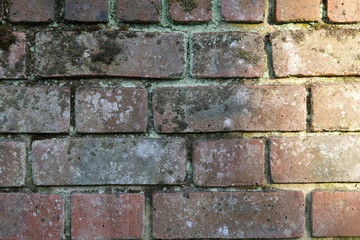 Closeup of old brick wall for background