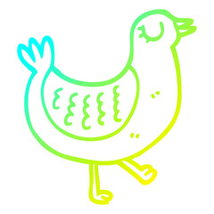 cold gradient line drawing cartoon bird
