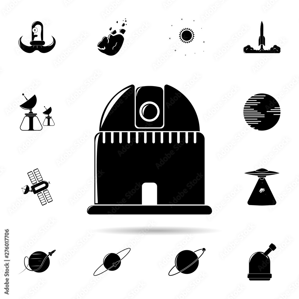 Poster observatory icon. universal set of space for website design and development, app development
