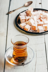 Tea with turkish delight Rahat Lokum