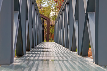 Steel bridge, closeup of photo