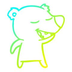 cold gradient line drawing cartoon bear
