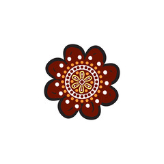 Aboriginal art dots painting icon logo design vector template