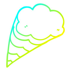 cold gradient line drawing cartoon decorative cloud
