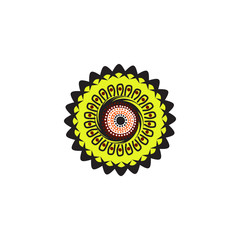 Aboriginal art dots painting icon logo design vector template