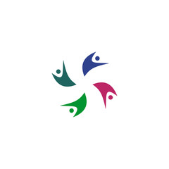 Community and network icon logo design vector template