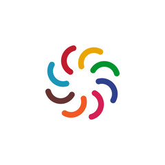 Community and network icon logo design vector template