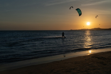 Landscape of paradise tropical beach, sunrise, sunset shot