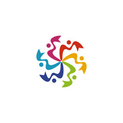 Community and network icon logo design vector template