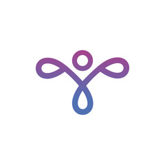 Human character logo design vector template