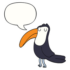 cartoon toucan and speech bubble