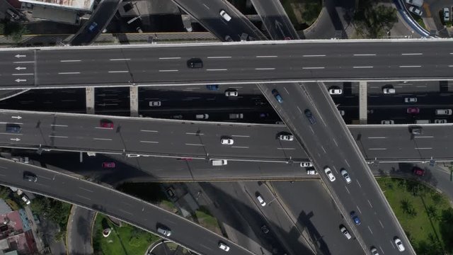 Aerial View of a bridge Junction in Mexico City 