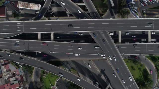 Aerial Timelapse of Cars in a Highway in Mexico City 