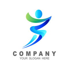 Human icon with image 3d, people logo