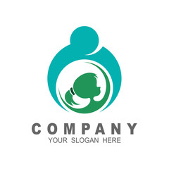 Mom and family brand identity, kids care logo