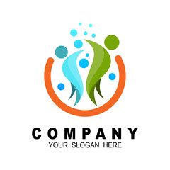 Human health and family care logo icon vector template