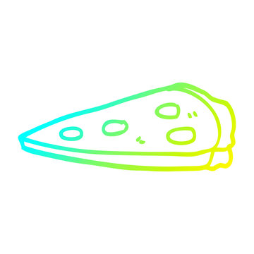 cold gradient line drawing cartoon pizza