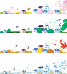 四季の街並みのセット