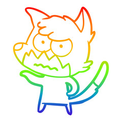 rainbow gradient line drawing cartoon annoyed fox
