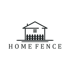 House fence logo minimalist design 