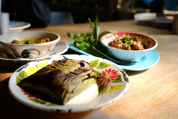 diet traditional thai food healthy nutrition dish fully vegetable and low carb. Traditional