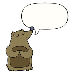 cartoon bear and speech bubble