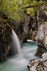 image of soča river at greate soca george - Slovenia