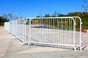 White metal railing