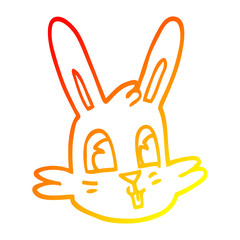 Fototapeta na wymiar warm gradient line drawing cartoon bunny face