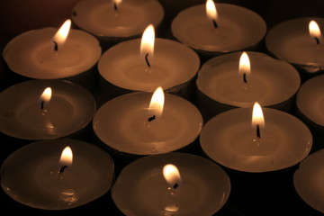 burning votive lights