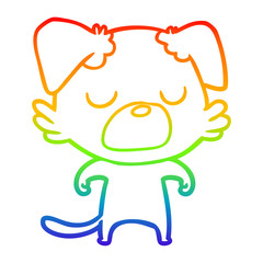 Obraz premium rainbow gradient line drawing cartoon dog
