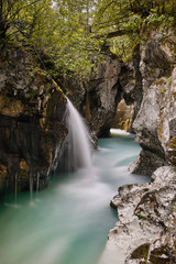 Fototapeta na wymiar image of soča river at greate soca george - Slovenia