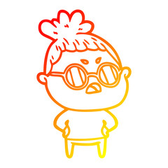 warm gradient line drawing cartoon annoyed woman