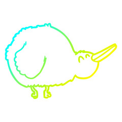 cold gradient line drawing cartoon kiwi bird