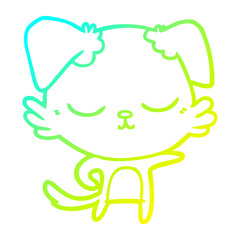cold gradient line drawing cute cartoon dog