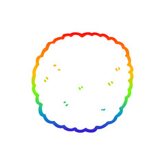 rainbow gradient line drawing cartoon biscuit