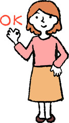 Illustration of a woman face and pose